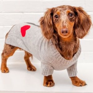 NWT Ware of the Dog Heart Print Wool Dog Sweater, 16-24 lbs